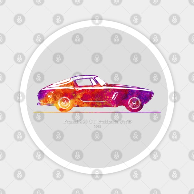 Ferrari 250 GT Berlineta SWB 1961 - Colorful Magnet by SPJE Illustration Photography